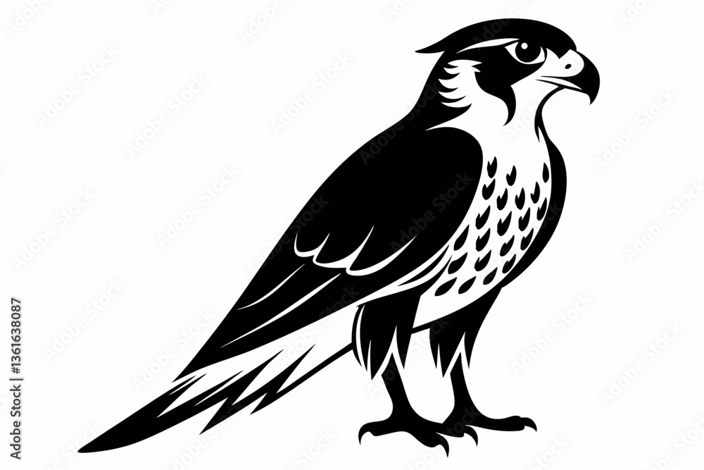 Fototapeta premium falcon silhouette line art vector illustration
