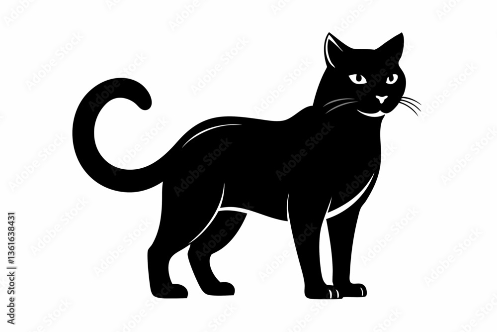 cat silhouette line art vector illustration cat silhouette line art vector illustration