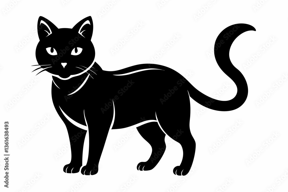 cat silhouette line art vector illustration cat silhouette line art vector illustration