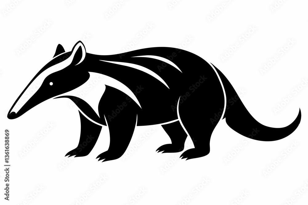 anteater silhouette line art vector illustration anteater silhouette line art vector illustration