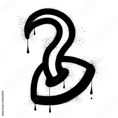 Pirate hook graffiti with black spray paint