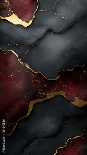 Abstract Background with Dark Shades and Golden Decorative Accents