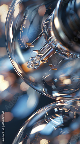 Macro Shot of Xenon Bulb Showcasing Intricate Texture and Design Elements, Reflecting Advanced Technology and Precision Engineering