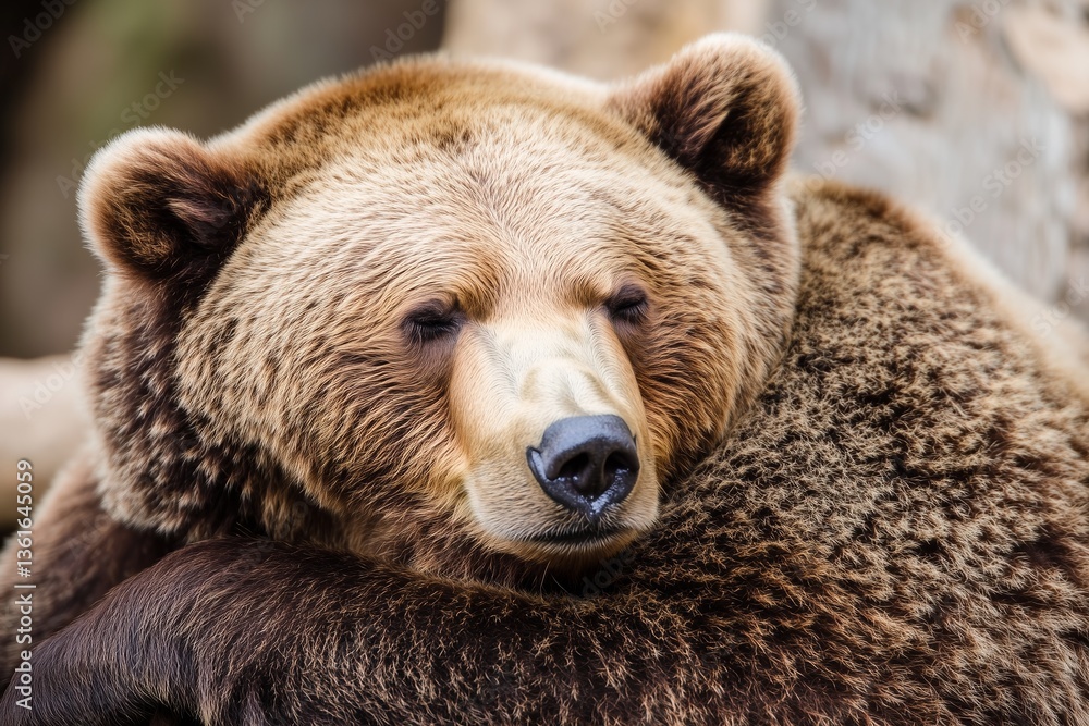 Fototapeta premium Big brown bear isolated on white background