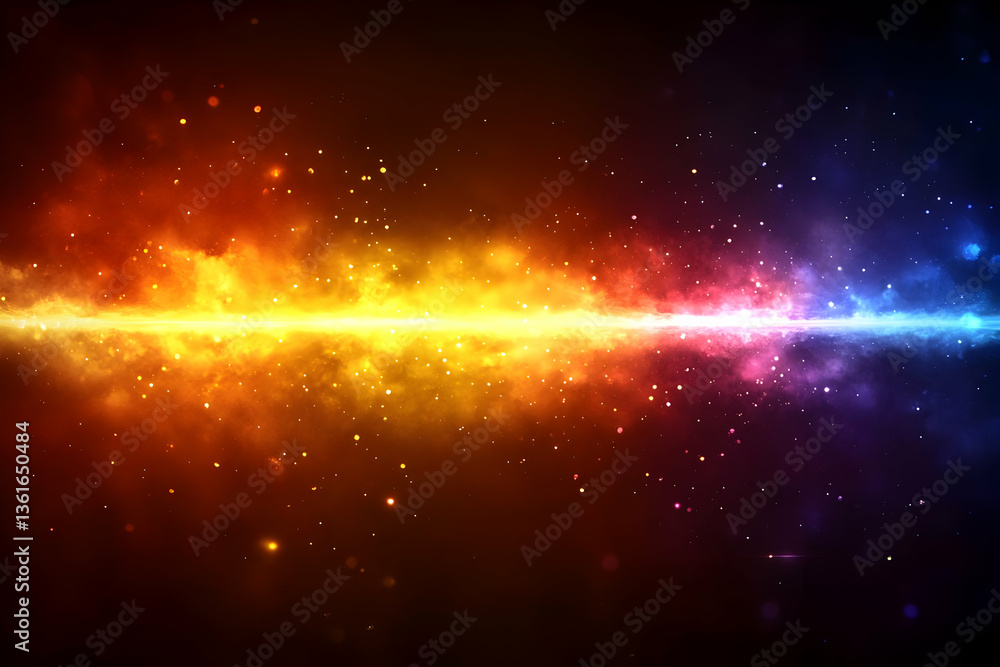 Fototapeta premium Abstract Background: Fiery Cosmic Nebula