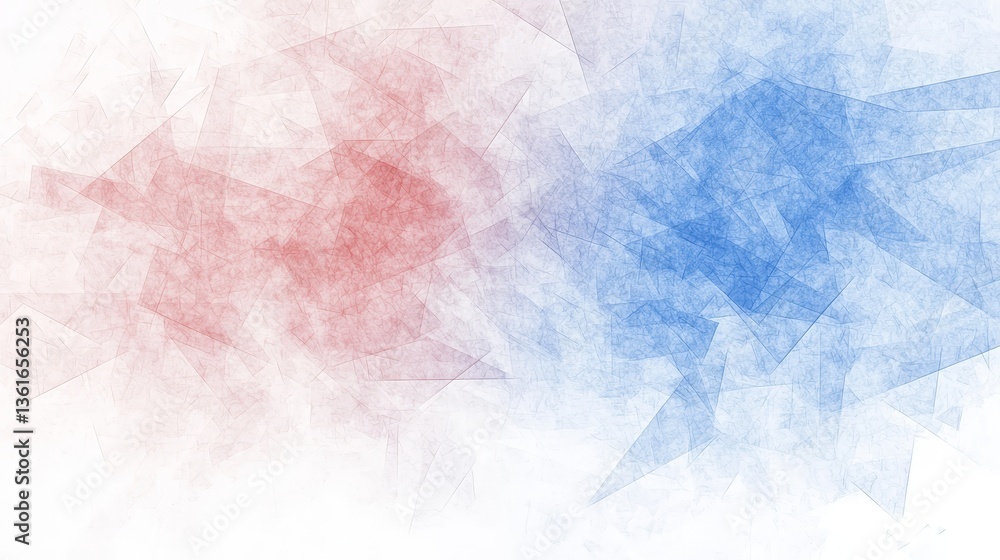 Fototapeta premium Dynamic abstract background, vibrant red and blue triangles in a modern geometric design