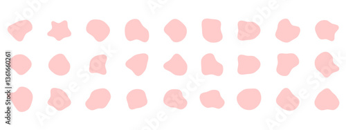 Organic colorful blob shapes. Round abstract organic shape collection. Pebble, drops and stone silhouettes. Random abstract liquid organic irregular blotch shapes.
