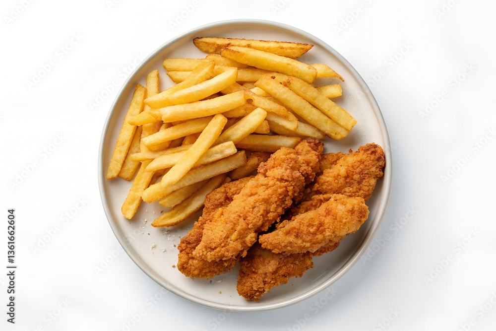 French fries on white background. Delicious fast food French fries on white background. Delicious fast food