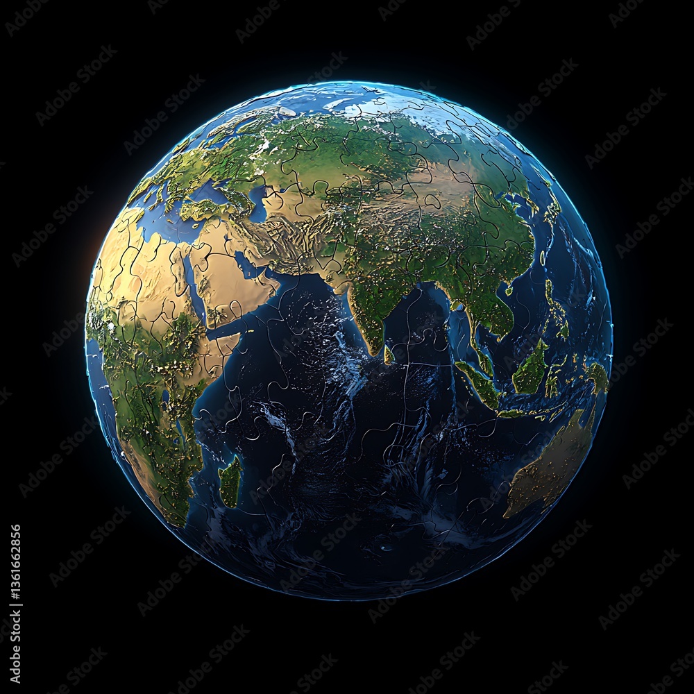 Fototapeta premium Earth Globe with Planet, and World Map.