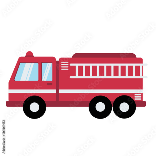 red fire truck illustration vector