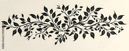 Elegant Black Leaf Illustration