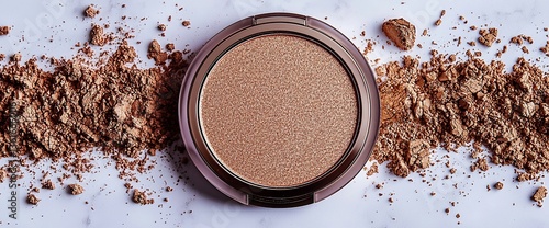 Shimmering Bronzer Compact on Marble