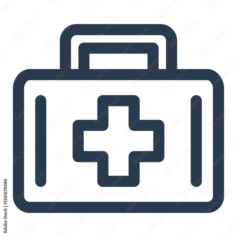 School Bus First Aid Kit with Medical Cross Icon School Bus First Aid Kit with Medical Cross Icon