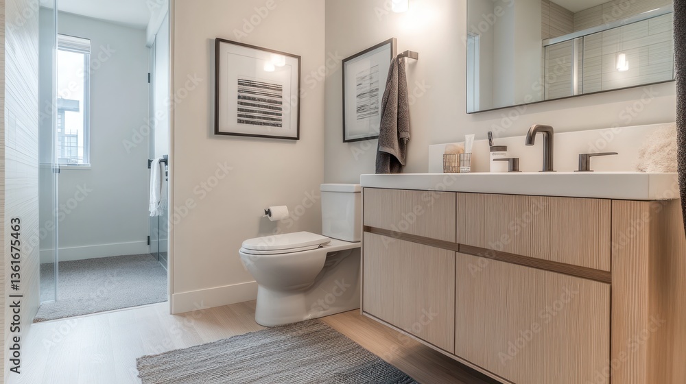 Modern Bathroom Interior; Clean and Minimalist Design; Use Stock Photo Modern Bathroom Interior; Clean and Minimalist Design; Use Stock Photo