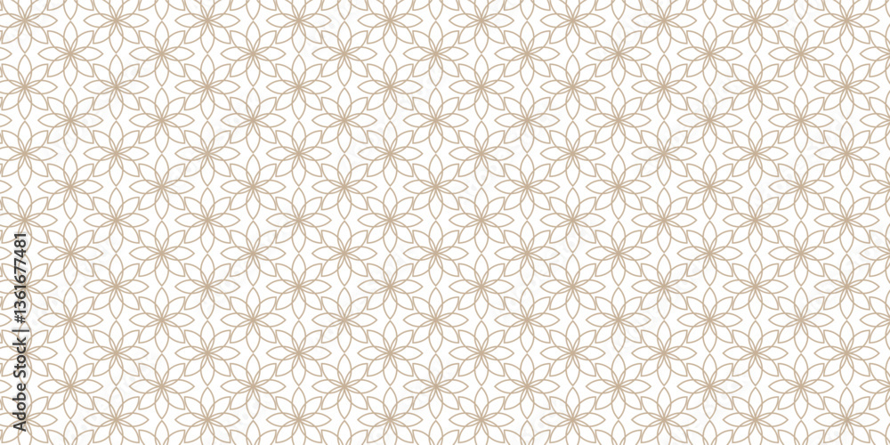 Geometric linear floral tile pattern. Wedding design with gold lines on white background. Seamless vector pattern of thin gold and white lines. Luxurious oriental art deco texture background. Geometric linear floral tile pattern. Wedding design with gold lines on white background. Seamless vector pattern of thin gold and white lines. Luxurious oriental art deco texture background.