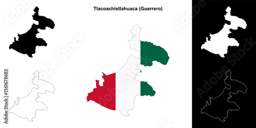 Tlacoachistlahuaca outline map