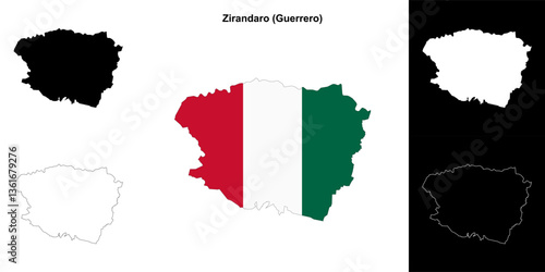 Zirandaro outline map