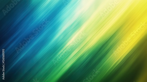 Vibrant blue, green, and yellow hues swirl in an abstract background, creating a dreamy, dynamic contrast