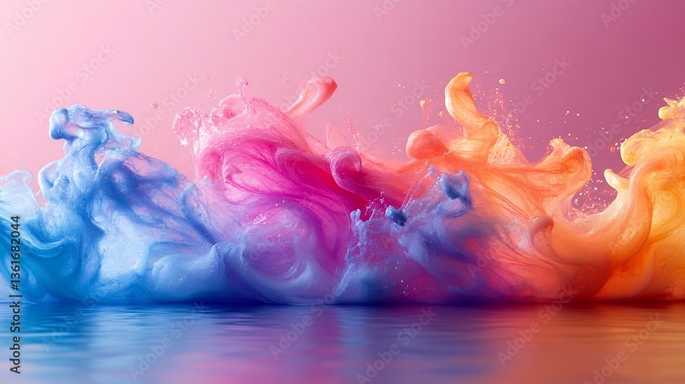 Obraz premium Abstract Colorful Ink Swirls