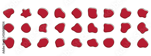 Organic colorful blob shapes. Round abstract organic shape collection. Pebble, drops and stone silhouettes. Random abstract liquid organic irregular blotch shapes.