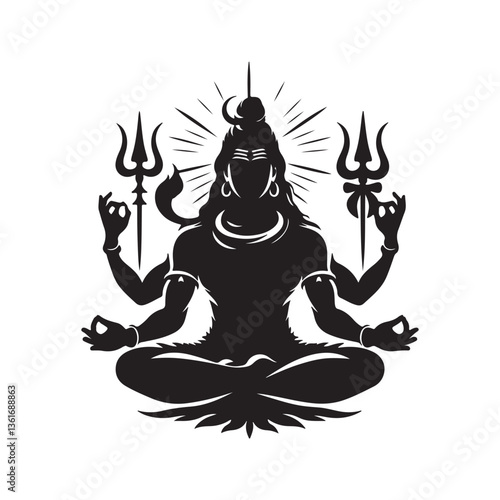 god shiva black silhouette