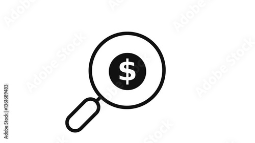 Money Search Video Animation Version a magnifying glass icon for Branding, Ads, Social Media, Website etc