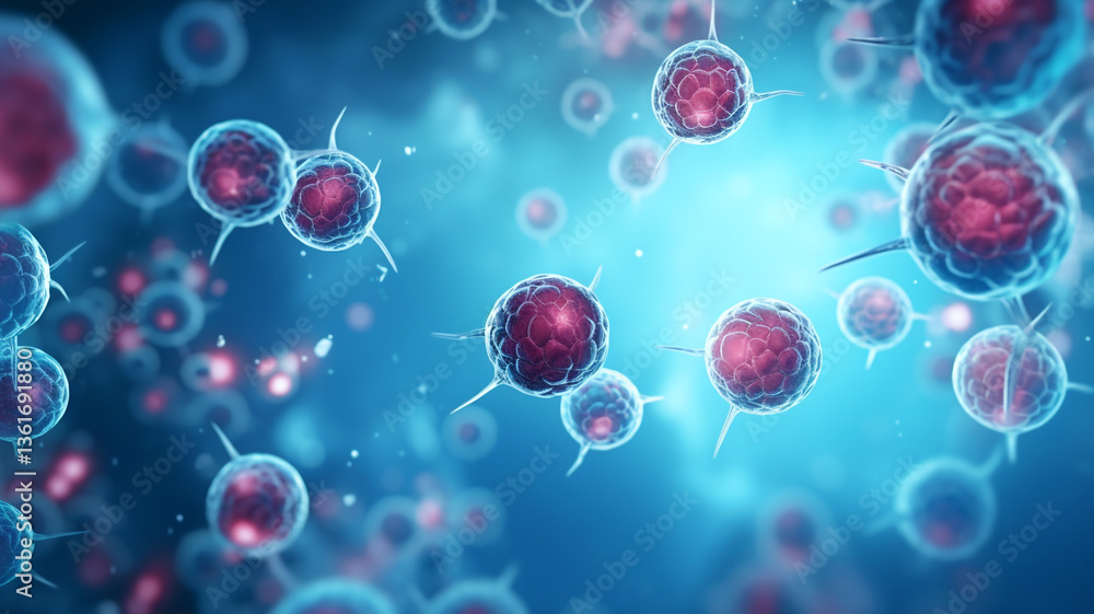 Abstract cells in mitosis or multiplication of cells Abstract cells in mitosis or multiplication of cells