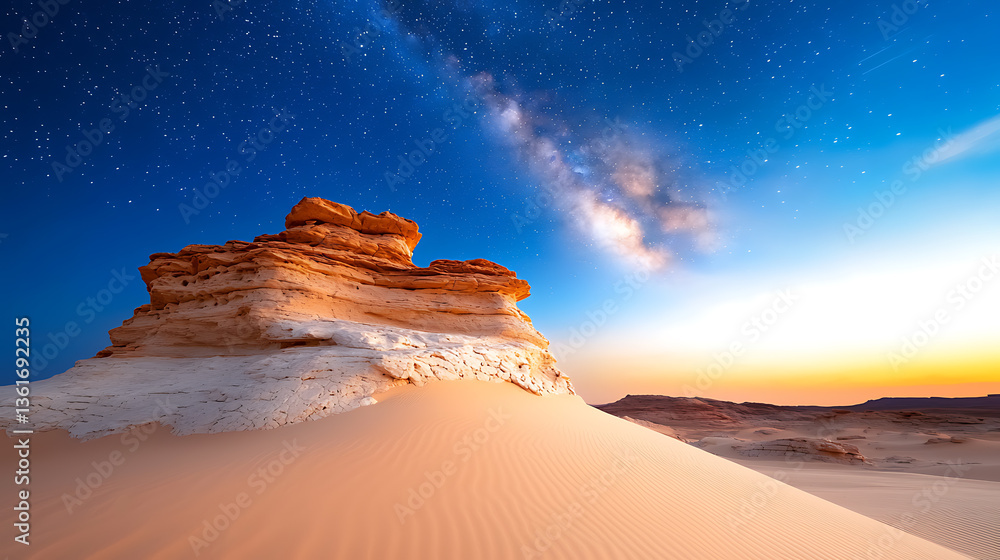Fototapeta premium Dramatic rock formations desert nature landscape serene environment wide-angle view stunning visuals