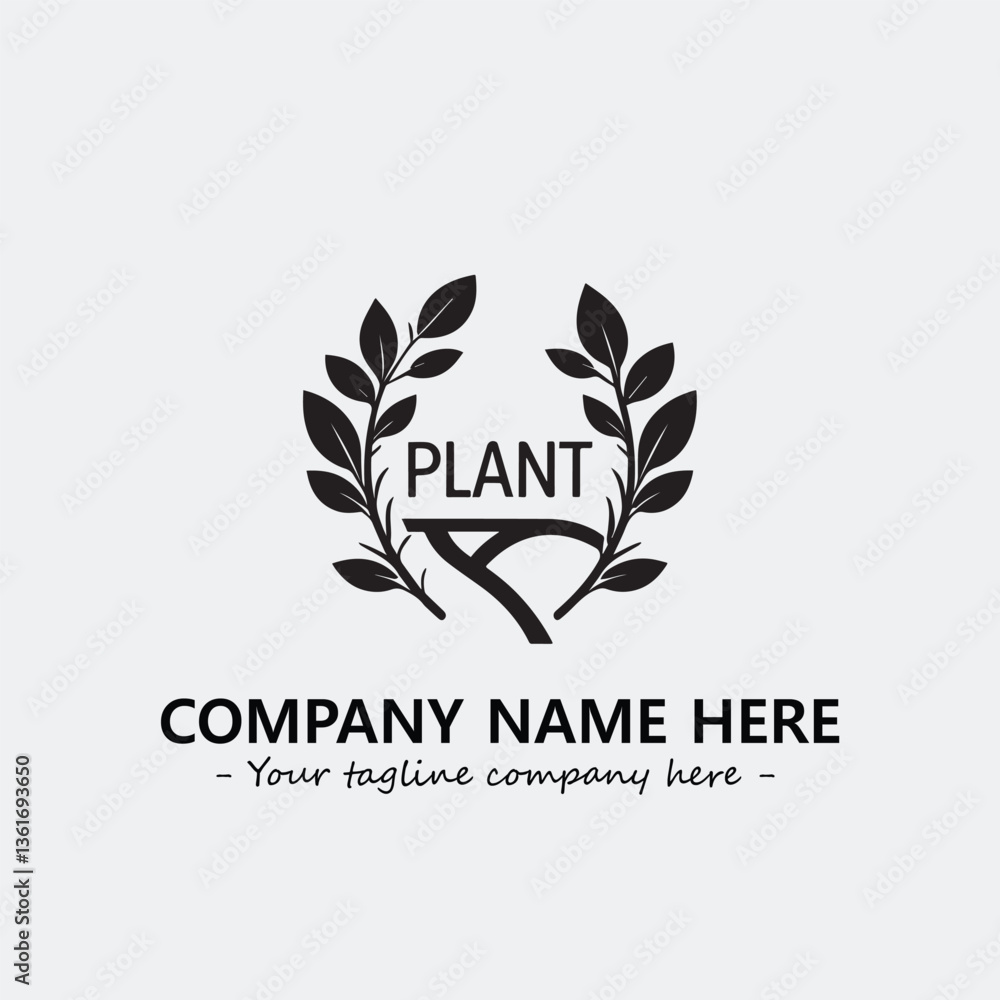 Plant illustration for logo company black and white vector image
Plant illustration for logo company black and white vector image
