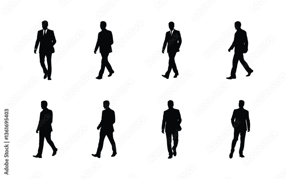 Fototapeta premium Business Disagreement Silhouette - Arguing Business People Icons