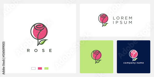 rose logo flower vector abstract
