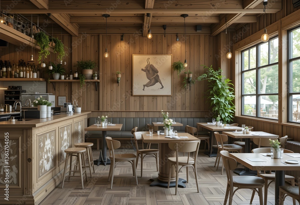 Fototapeta premium Wooden cafe