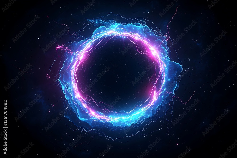Obraz premium Glowing Energy Circle Abstract Background.