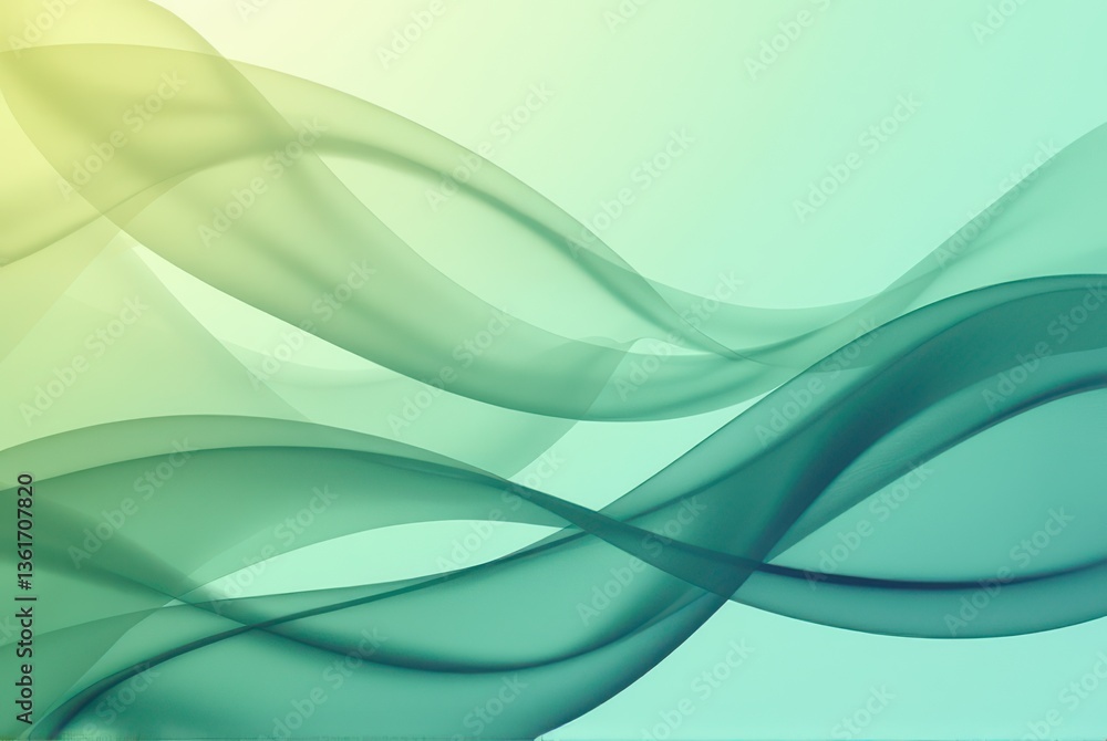 Fototapeta premium Abstract Green Flowing Waves Background