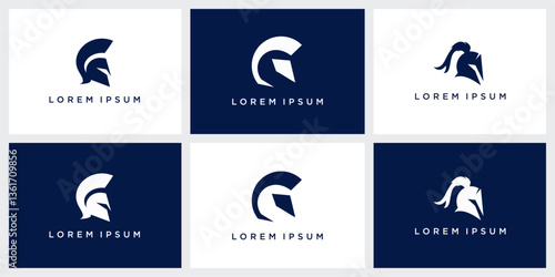 Set of hero head logo design