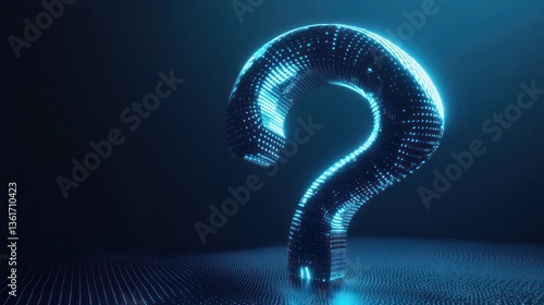 Question Mark 3D Render, Futuristic Design, Abstract, Concept