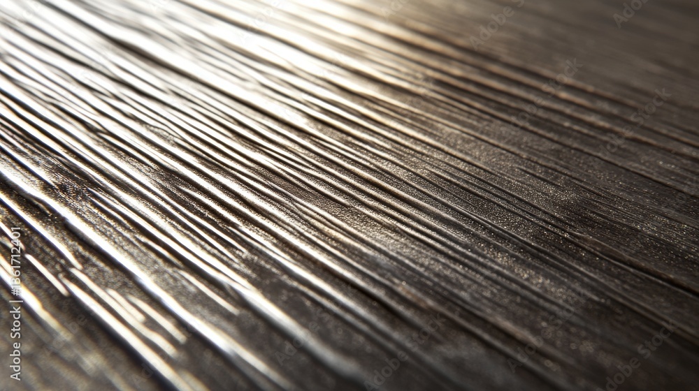 Fototapeta premium Intricate wood grain pattern in black and silver. Diagonal lines create a striking, textured surface illuminated by light