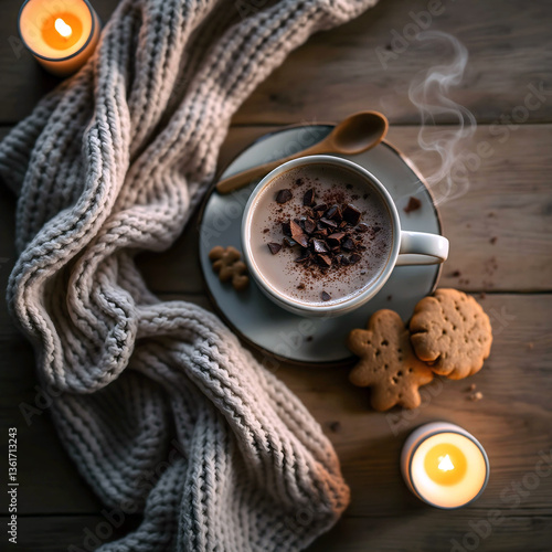 Boisson chaude et biscuits de Noël – ambiance cocooning hivernale