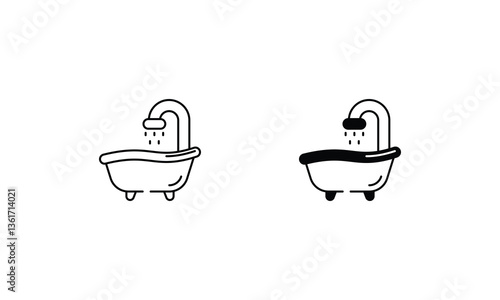 Bathtub icons set vector stock illustration