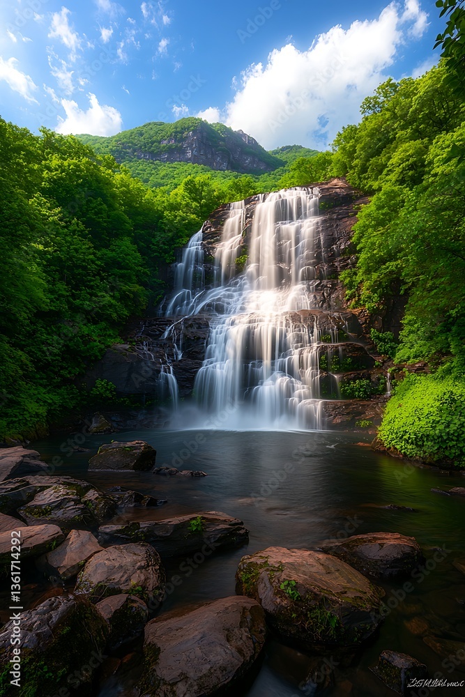Fototapeta premium Waterfall in Lush Forest
