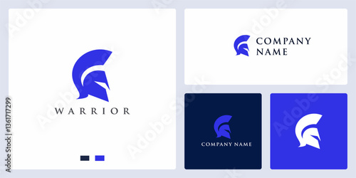 Warrior head logo design template