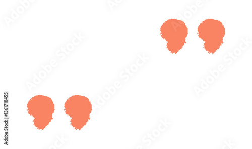 Doodle quotation mark by pencil. Hand drawn chalk comma set for speech bubble. Vector color crayon apostrophe icon for conversation. Kids red Sketch scribble sign. Punctuation symbol on white