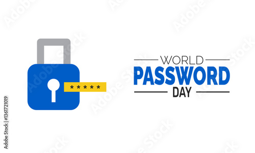 World Password Day. Holiday concept. perfect for blue Background Template, placard, Banners, Cards, Posters design template, Classic Social Media Post with text inscription.

