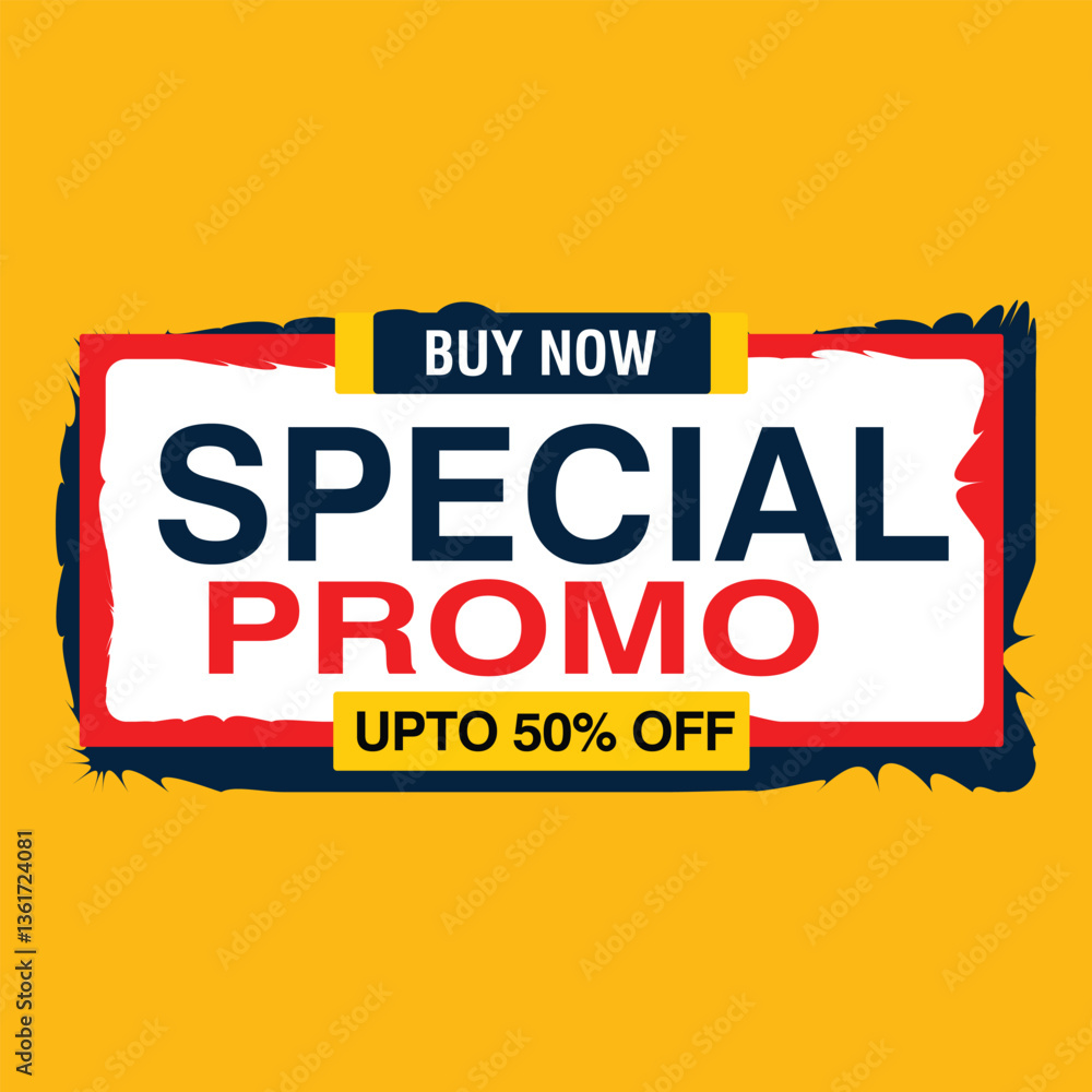 Fototapeta premium Special Promo discount voucher tag offer sign price promotion banner social media graphic design