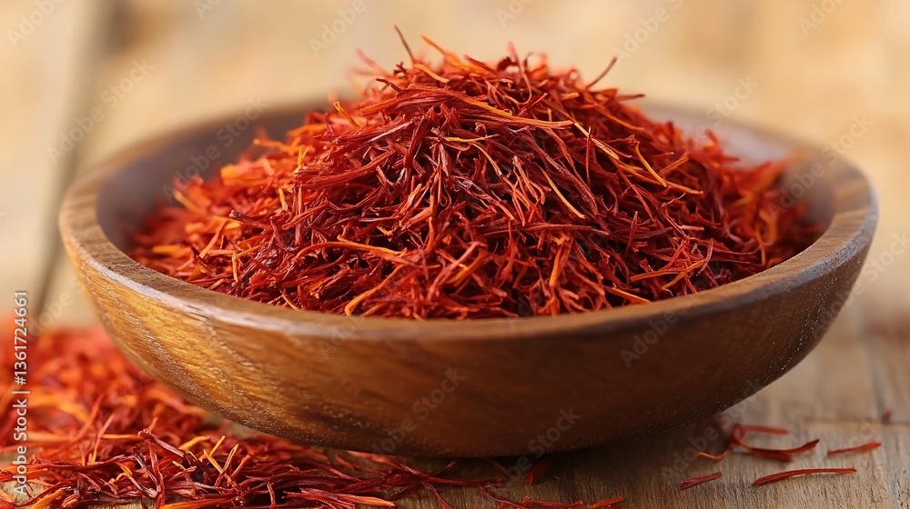 Fototapeta premium Bowl of dried saffron threads.