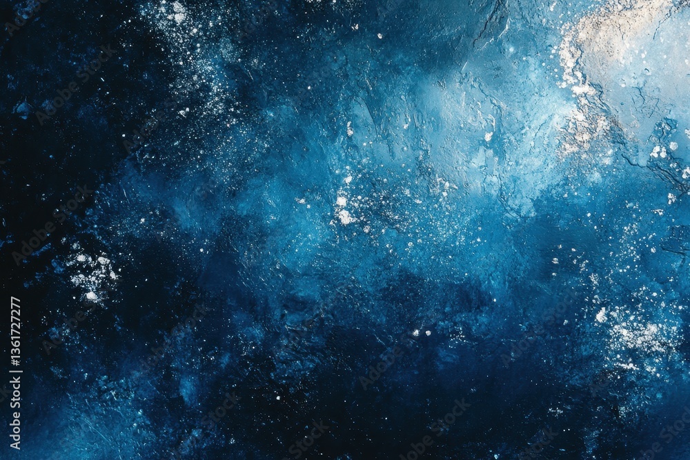 Fototapeta premium Deep blue, textured surface with white specks and slight marbling effect. Good for backgrounds, textures, or abstract designs with calming tones.