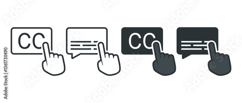 Quadro em tela Click select video subtitles icon. Illustration vector