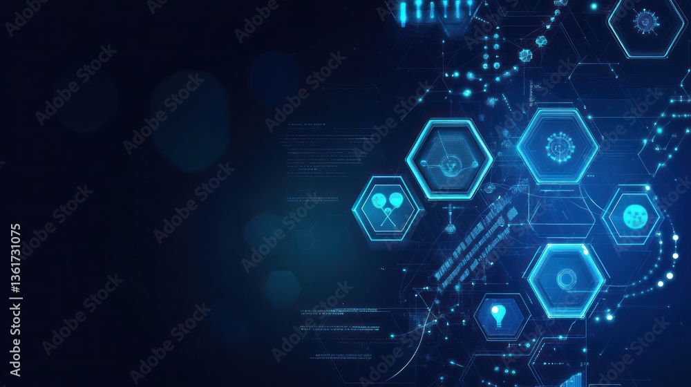 Fototapeta premium Abstract digital technology graphic, futuristic interface, data visualization. Possible use stock photo