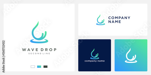 Wave water drop logo design