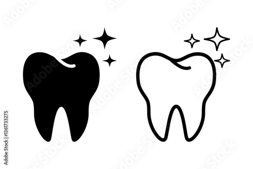 Teeth icon, Clean teeth symbol, flat vector illustration design.
